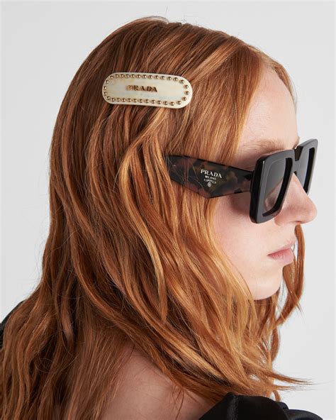 clip capelli prada|Ivory Plex Hair Clip .